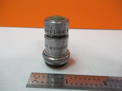 OLDTIMER OBJEKTIV SPENCER 95X OPTIK MIKROSKOP TEIL WIE ABGEBILDET &amp;7B-B-142