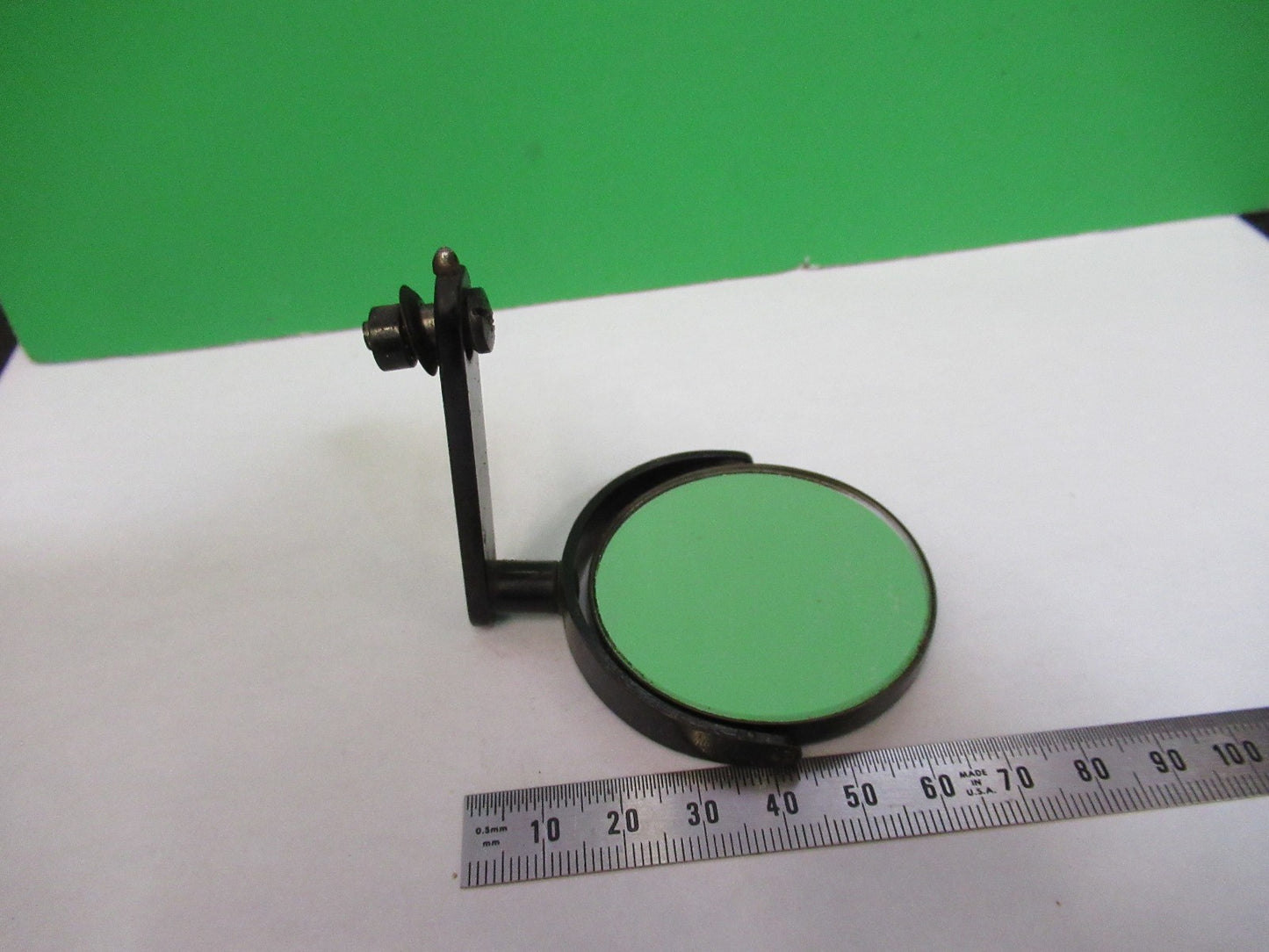 ANTIQUE BAUSCH LOMB MIRROR ASSEMBLY OPTICS MICROSCOPE PART AS PICTURED  V1-A-14