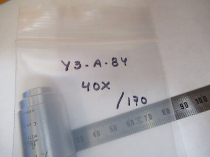 LEITZ WETZLAR 40X /170 OBJECTIVE LENS OPTIC MICROSCOPE PART AS PICTURED Y3-A-84