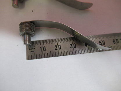 ANTIQUE BAUSCH LOMB PAIR CLIPS SET OPTICS MICROSCOPE PART AS PICTURED  T7-A-08