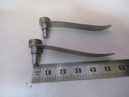ANTIQUE BAUSCH LOMB PAIR CLIPS AMERICAN OPTICS MICROSCOPE AS PICTURED X6-A-08
