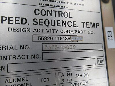 FOR PARTS OR REPAIR SOLAR CONTROL SPEED TEMPERATURE  UH-60 AIRCRAFT #TC-2