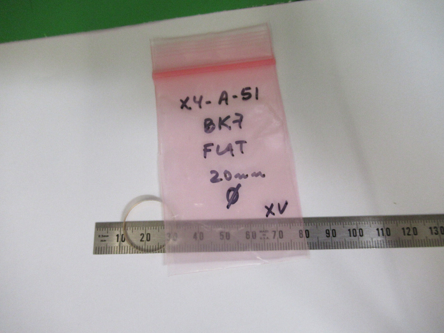 FLAT OPTICAL LENS BK7 GLASS 20mm DIAMETER OPTICS AS PICTURED X4-A-51