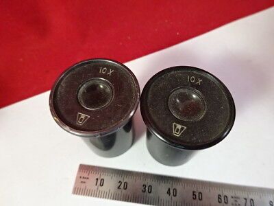 PAIR EYEPIECES OCULAR 10X VICKERS ENGLAND UK OPTICS MICROSCOPE PART #5-A-40