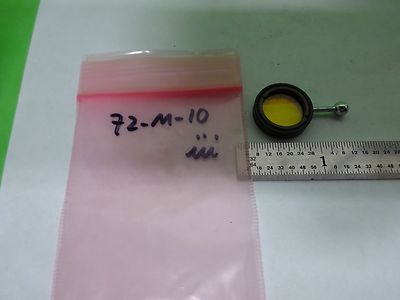 MICROSCOPE PART MOUNTED YELLOW FILTER OPTICS  AS IS BIN#72-M-10