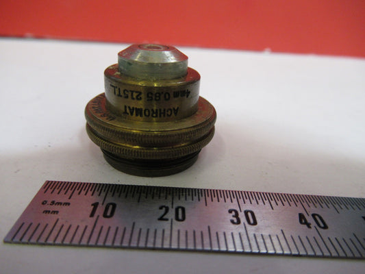 ANTIQUE BRASS BAUSCH LOMB 4mm OBJECTIVE LENS MICROSCOPE PART AS PICTURED T5-A-32