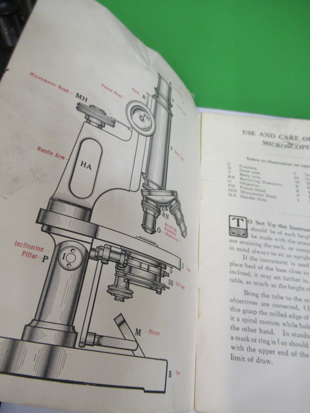 BAUSCH LOMB BOOKLET 1930's ANTIQUE MICROSCOPE PART AS PICTURED #R1-A-93