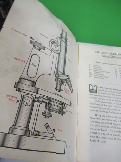BAUSCH LOMB BOOKLET 1930's ANTIQUE MICROSCOPE PART AS PICTURED #R1-A-93