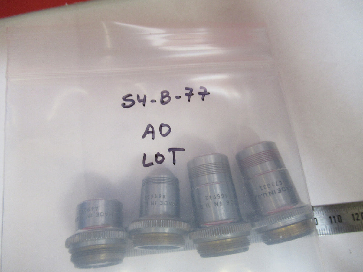 LOT AO AMERICAN SPENCER OBJECTIVES OPTICS MICROSCOPE PART AS PICTURED S4-B-77