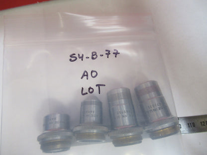 LOT AO AMERICAN SPENCER OBJECTIVES OPTICS MICROSCOPE PART AS PICTURED S4-B-77