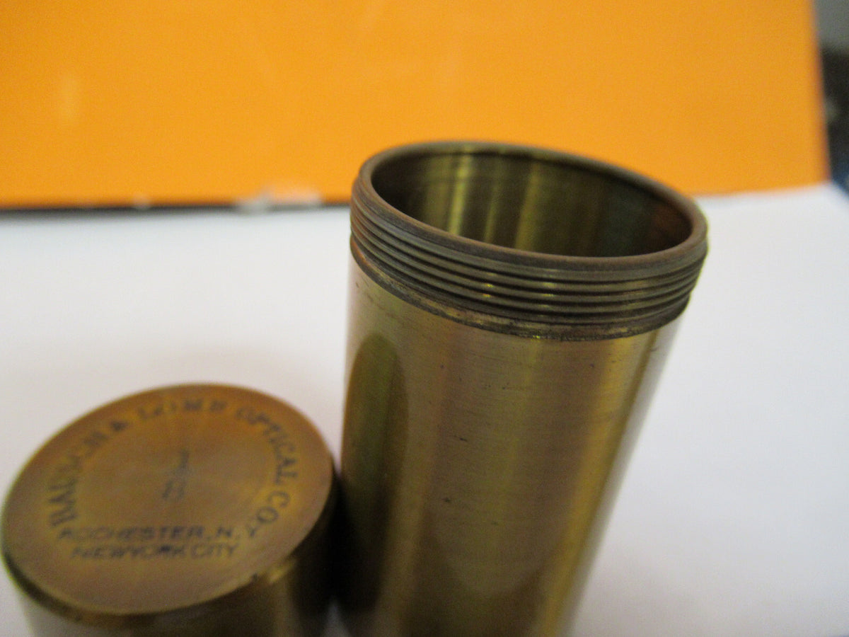 EMPTY BAUSCH LOMB BRASS OBJECTIVE CANISTER MICROSCOPE PART AS PICTURED Y1-A-43