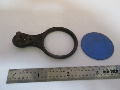Antique Brass Filter Blue Holder Vintage Microscope Part