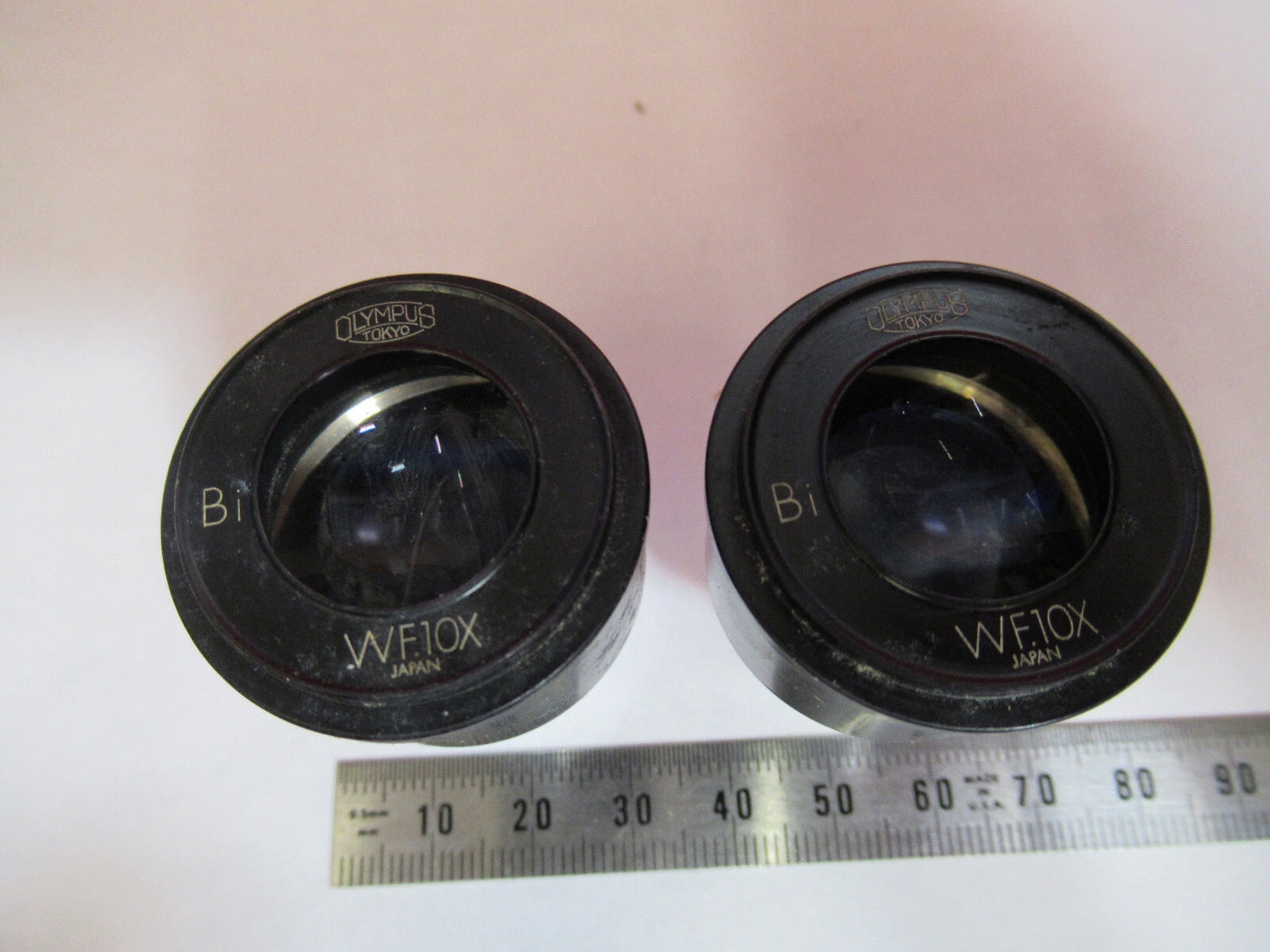PAIR OLYMPUS JAPAN WF10X OCULAR EYEPIECE MICROSCOPE PART AS PICTURED T9-A-06