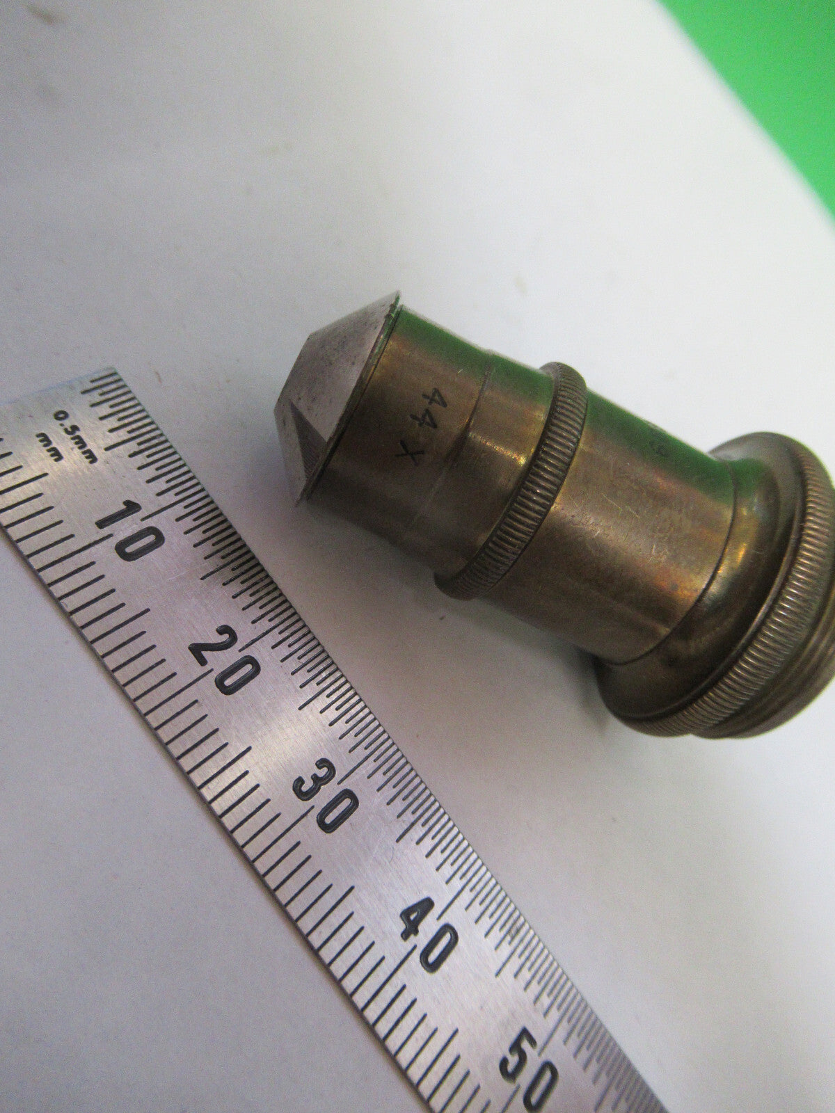 ANTIQUE SPENCER BRASS 44X OBJECTIVE LENS MICROSCOPE PART AS PICTURED R4-A-28