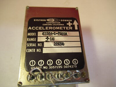 SYSTRON DONNER ACCELEROMETER 1 g's 4310A-1-P109A INERTIAL AS PICTURED &FT-6-33