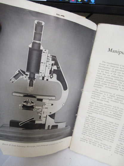 ANTIQUE BAUSCH LOMB BOOKLET INSTRUCTIONS 1932 MICROSCOPE PART AS PIC V7-A-15