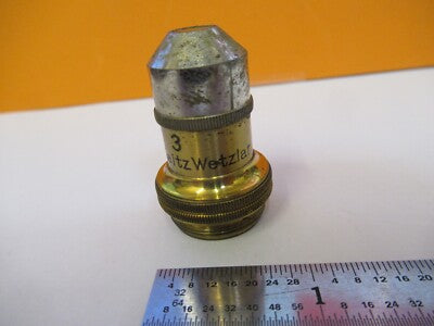 OBJECTIVE ANTIQUE BRASS LEITZ 10X OPTICS MICROSCOPE PART AS PICTURED &G1-A-77