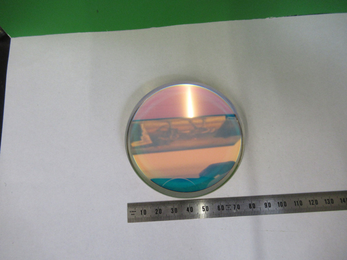 OPTICAL FLAT ZERODUR SCHOTT LASER OPTICS DICHROIC COATED AS PICTURED &F3-B-90