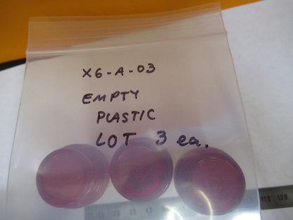 LOT 3 EA PLASTIC AO EMPTY CANS AMERICAN OPTICS MICROSCOPE AS PICTURED X6-A-03