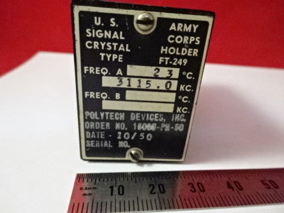 Vintage 1950'S U.s. Signal Corps Polytech Devices Quartz 3115 Kc Frequency