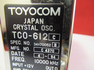 TOYOCOM 10 MHz QUARTZ PRECISION FREQUENCY STANDARD OSCILLATOR AS IS &13-A-17