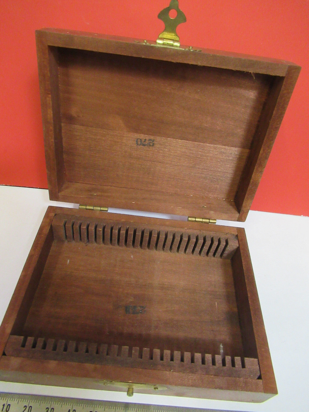 Antique wood box Spencer Lens Co. American Optical Co. for glass slides Microscope Part