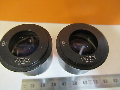 PAIR OLYMPUS JAPAN EYEPIECE OCULAR WF10X MICROSCOPE PART AS PICTURED #P2-A-93