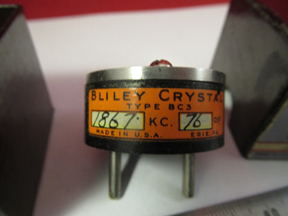 Vintage 1940's Quartz Crystal Bliley Electric Co. BC3 Frequency 1867 Kc +Box
