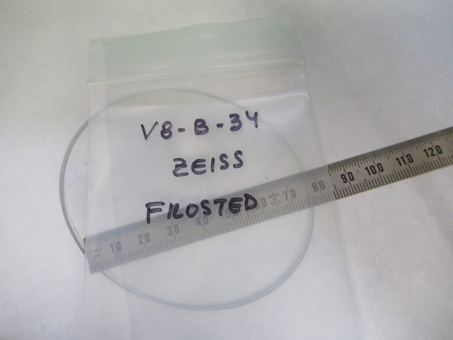 ZEISS GERMANY GLASS FROSTED FILTER DIFFUSER MICROSCOPE PART AS PICTURED V8-B-34