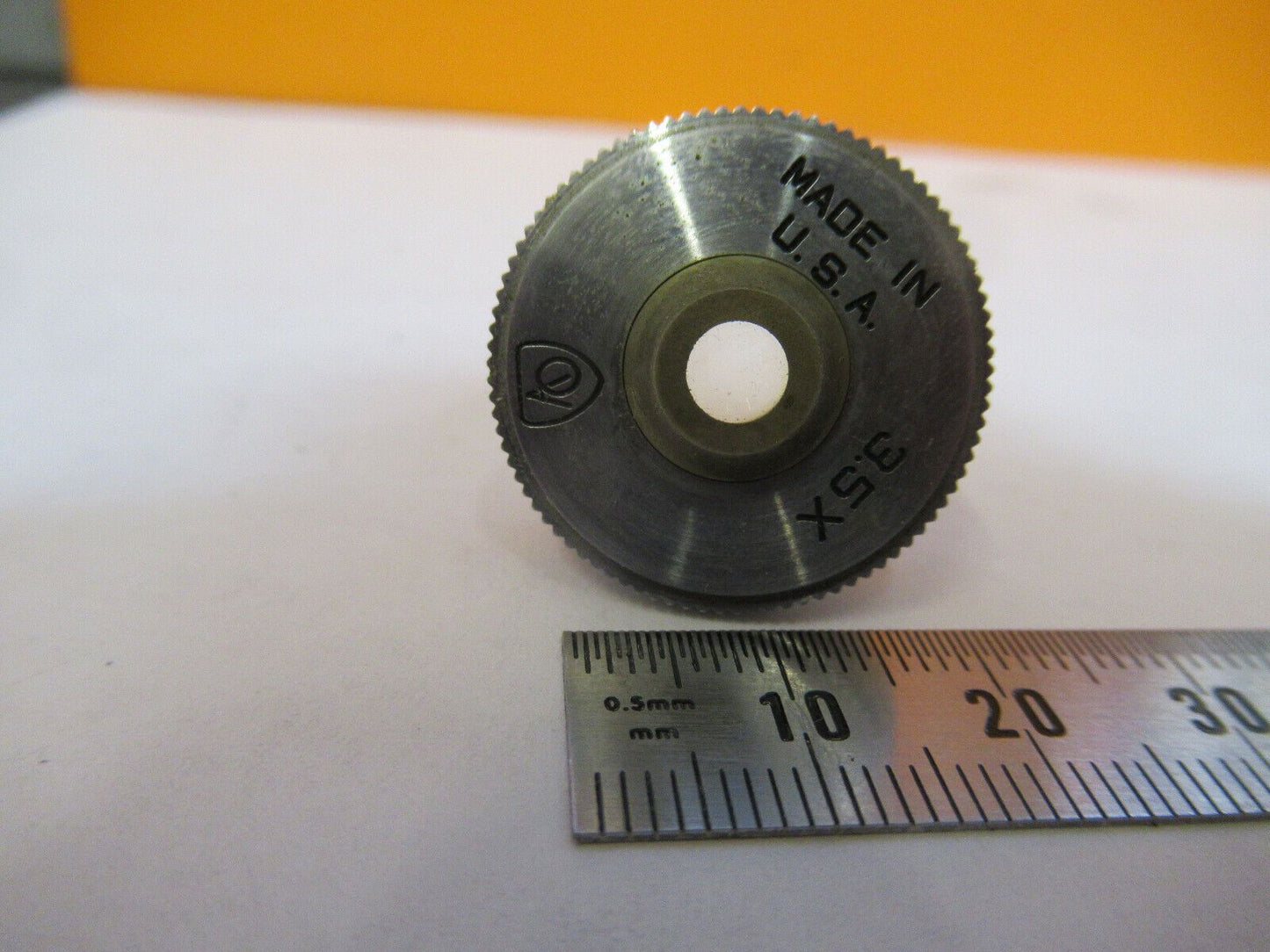 ANTIKES AMERIKANISCHES OPTIK-AO-3,5-FACHES OBJEKTIV-MIKROSKOPTEIL WIE ABGEBILDET &amp;P9-A-25 