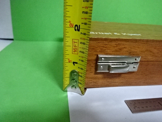 EMPTY WOODEN BOX BRUEL KJAER DENMARK MAHOGANY CASE ACCELEROMETER AS IS  #4T-B-29