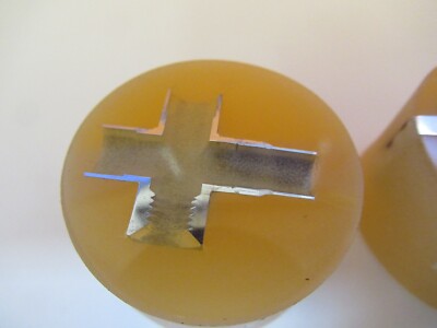 Lot 2 ea METALLOGRAPHIC METAL CROSS SECTION SPECIMEN MICROSCOPY SAMPLE &A7-A-21