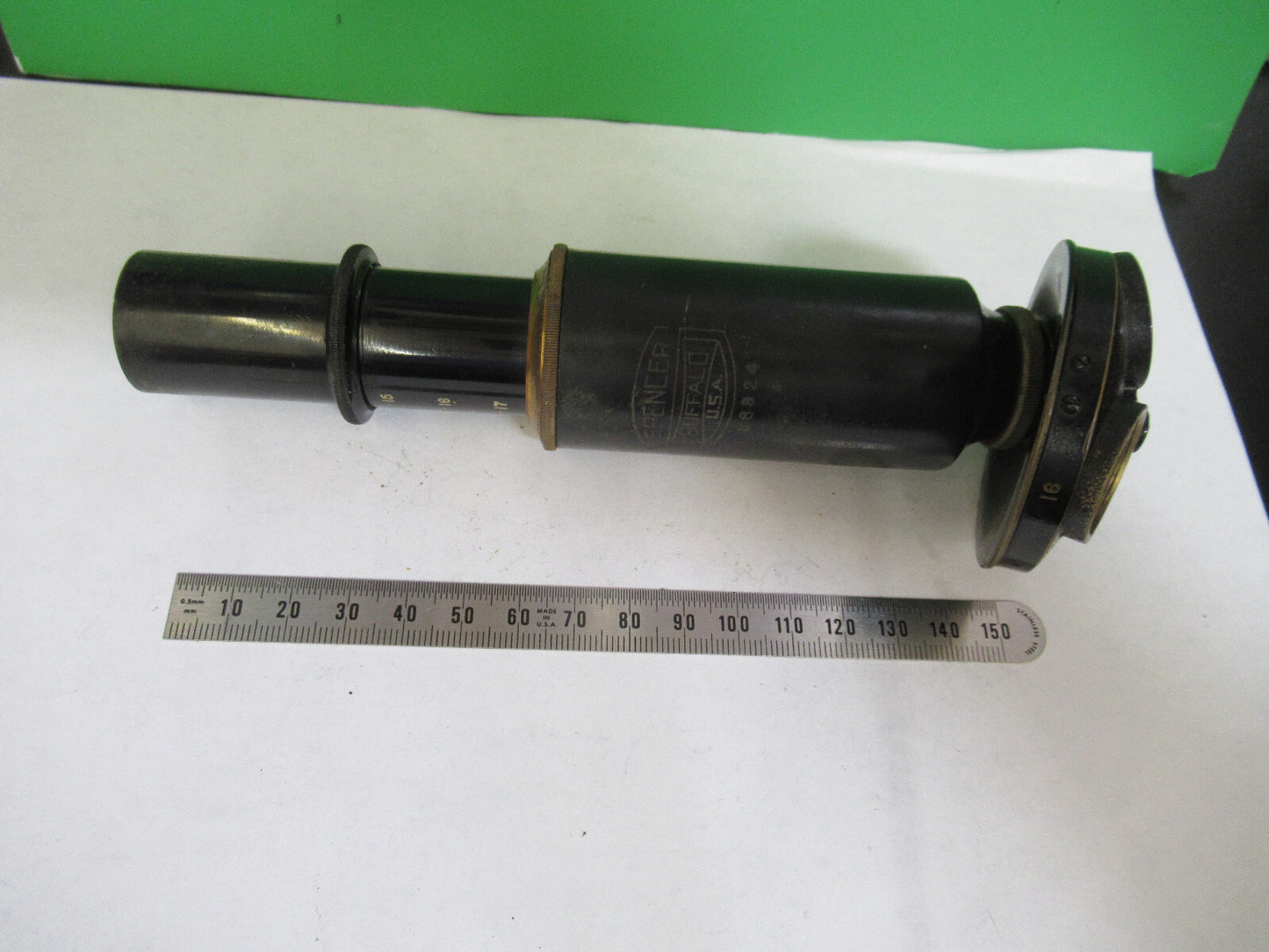 Antique Spencer Lens Co. Brass Tubus + Nosepiece Microscope Part