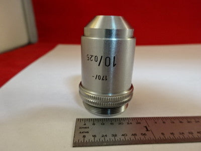 MIKROSKOPTEIL OBJEKTIV LEITZ WETZLAR DEUTSCHLAND 10X 170/ OPTIK WIE BESEHEN #P6-C-14