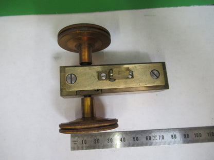 ANTIQUE BAUSCH LOMB MACRO STAGE KNOBS BRASS MICROSCOPE PART AS PICTURED S7-A-02