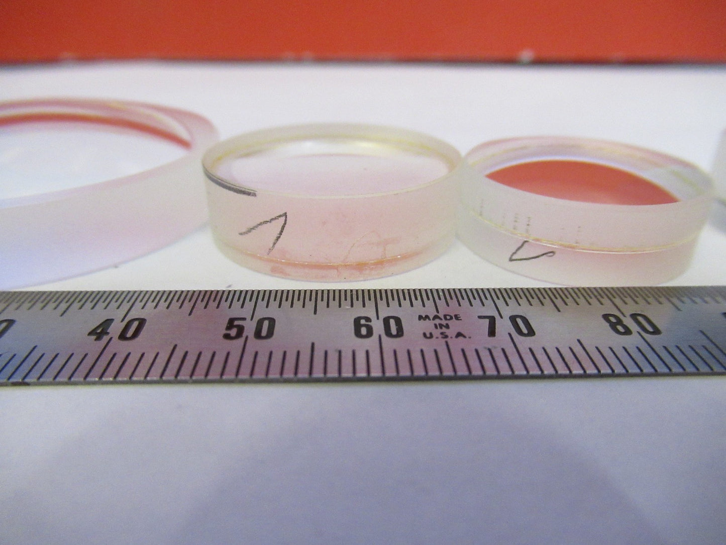 AUS JENA GERMANY LOT GLASS LENSES MICROSCOPE PART AS PICTURED V8-B-61