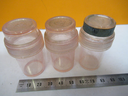 LOT 3 EA PLASTIC AO EMPTY CANS AMERICAN OPTICS MICROSCOPE AS PICTURED X6-A-24