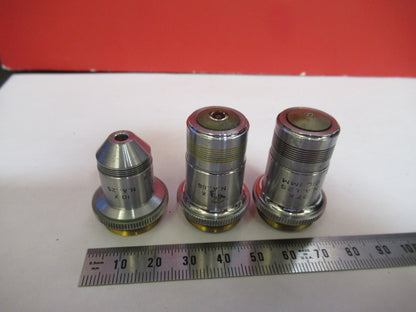 LOT AO AMERICAN OBJECTIVE 97X 10X 43X  3 ea  OPTICS MICROSCOPE PART T9-A-28