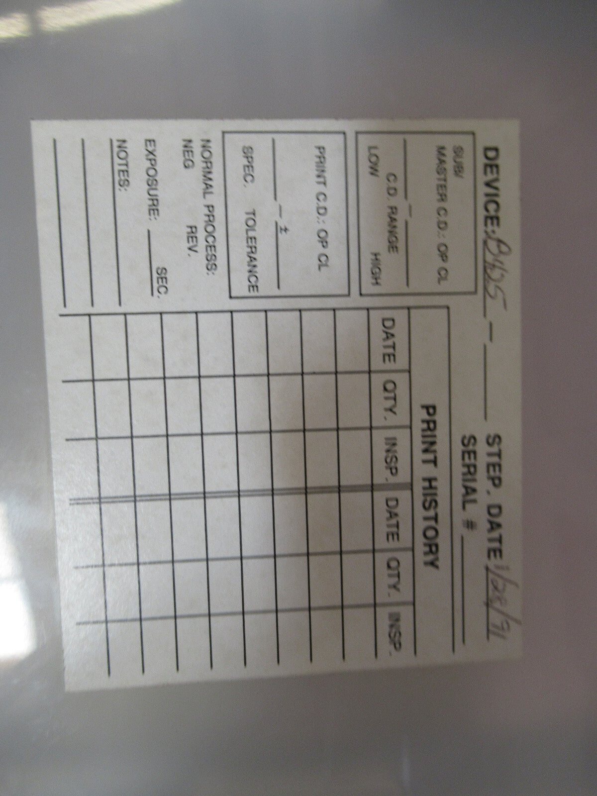 HOETRON MASK PHOTOLITHOGRAPHY VINTAGE COMPONENTS AS PICTURED T1-A-07