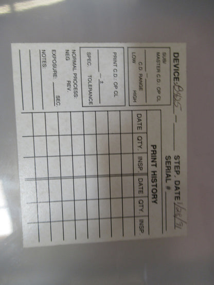 HOETRON MASK PHOTOLITHOGRAPHY VINTAGE COMPONENTS AS PICTURED T1-A-07