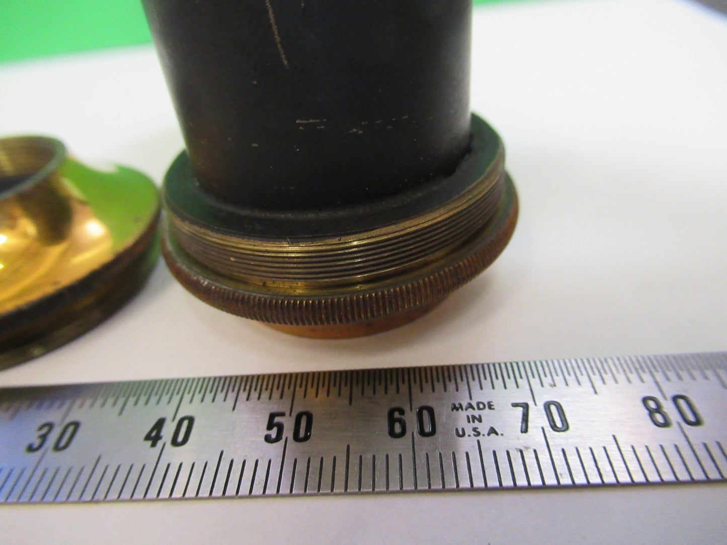 BAUSCH LOMB ANTIQUE BRASS TUBUS CROWN MICROSCOPE PART AS PICTURED Y4-FT-85