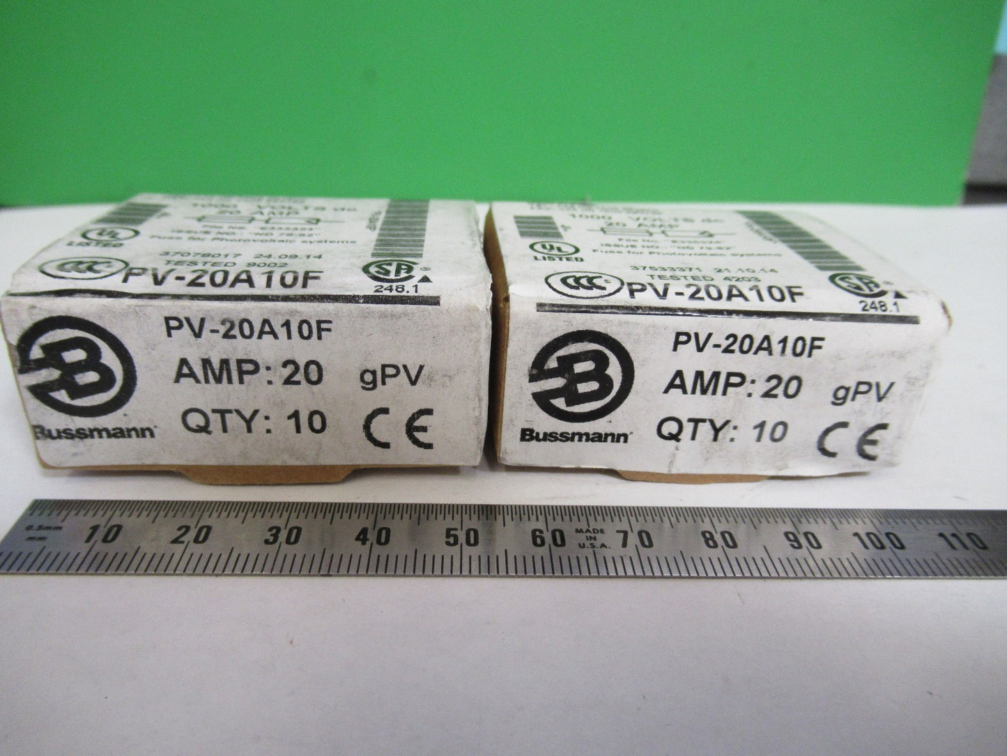LOT 20 pcs PV-20A10F FUSES 1000 VOLTS 20 AMPS AS PICTURED T6-B-15