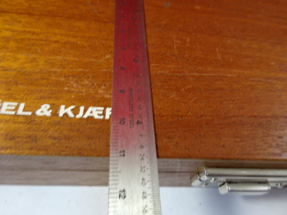 EMPTY WOODEN BOX BRUEL KJAER DENMARK MAHOGANY CASE ACCELEROMETER AS IS  #94-46