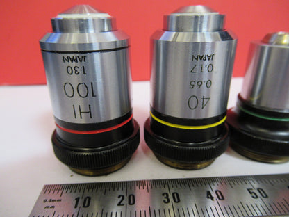 Olympus Japan Lot 100X 40X 10X 4X Microscope Part Objective