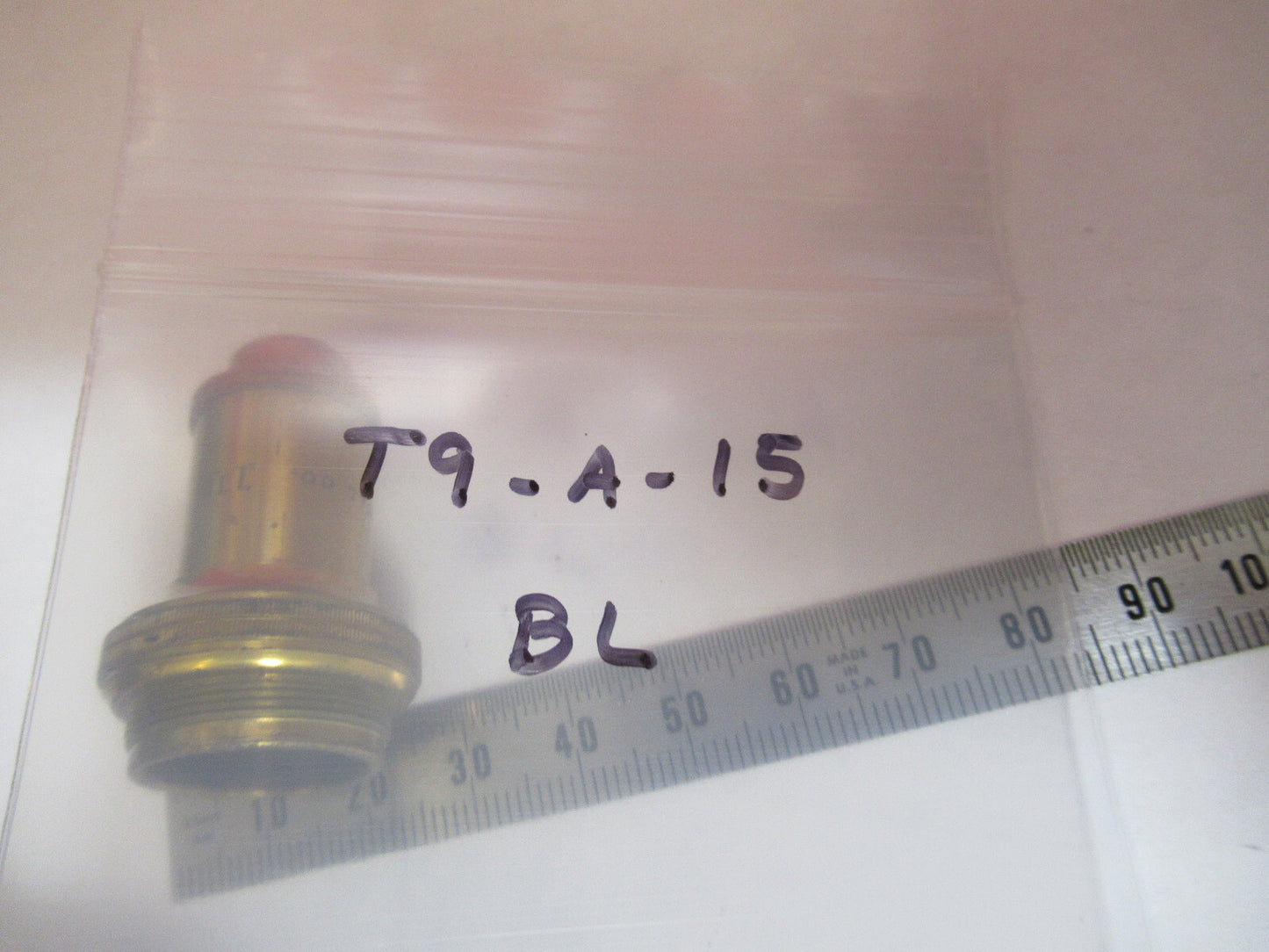 ANTIQUE BRASS BAUSCH LOMB LENS OBJECTIVE MICROSCOPE PART AS PICTURED T9-A-15