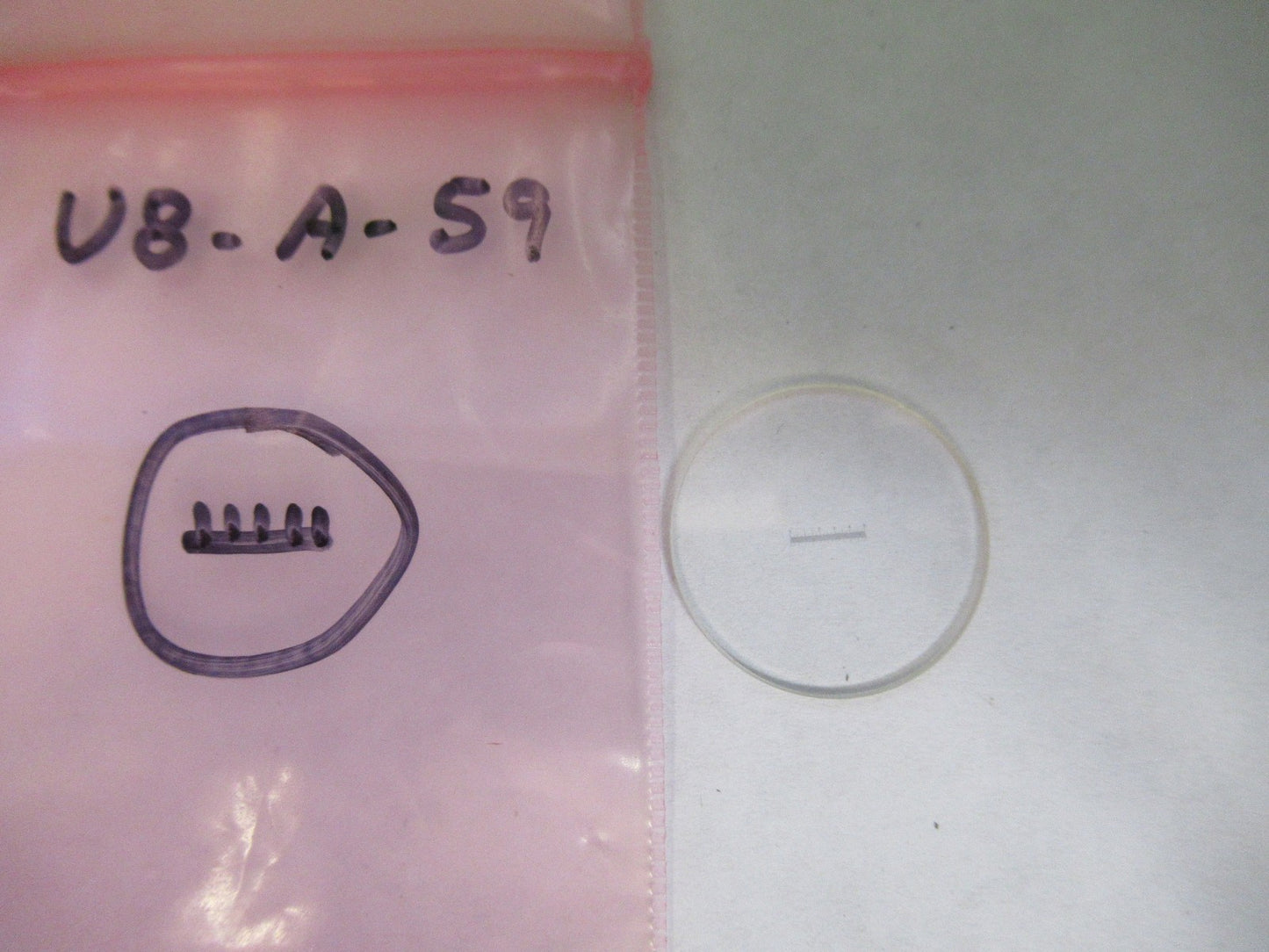 OPTICAL GLASS RETICLE MICROMETER PATTERN MICROSCOPE PART AS PICTURED U8-A-59
