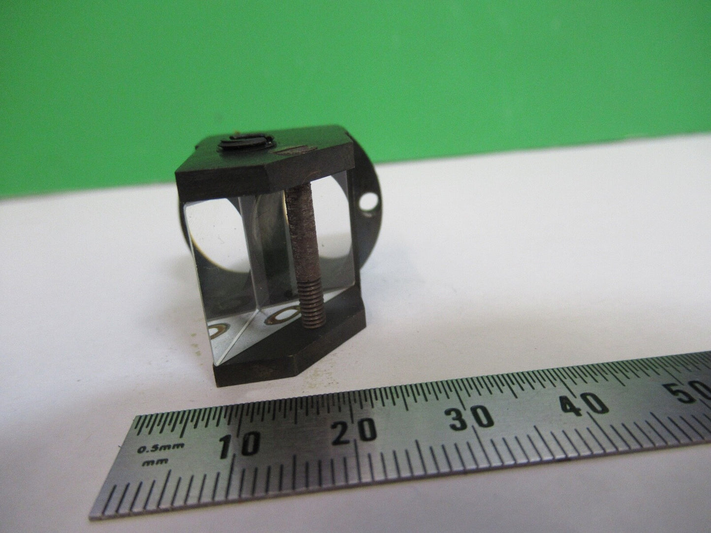 ANTIQUE BAUSCH LOMB GLASS PRISM BRASS MOUNTED  MICROSCOPE PART AS PIC A5-B-08