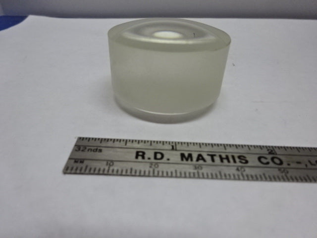 THICK LENS BI CONVEX GLASS OPTICS MICROSCOPE PART AS IS &83-28