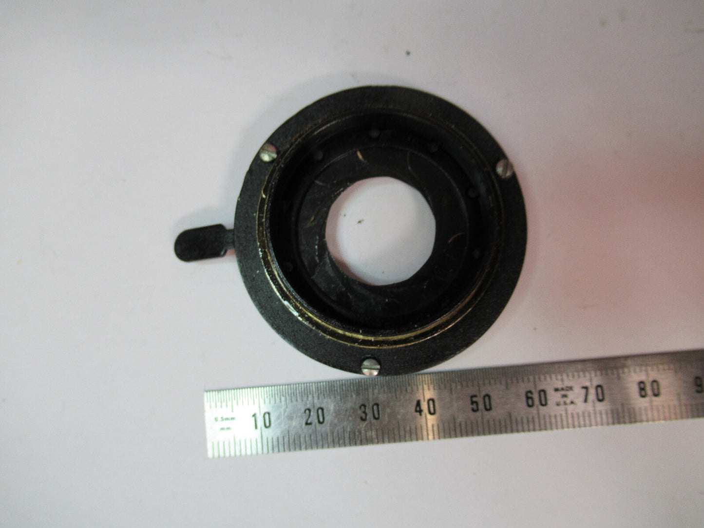 BAUSCH LOMB ANTIQUE DIAPHRAGM IRIS BRASS MICROSCOPE PART AS PICTURED  S3-B-91