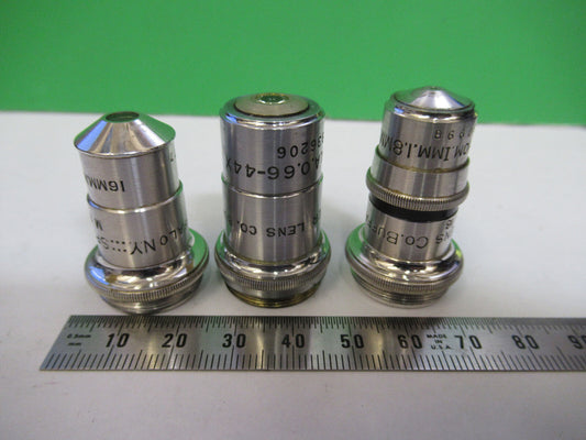 Lot Spencer Lens Co. Objective 10X 44X 95X Microscope Part Optics American Optical Co